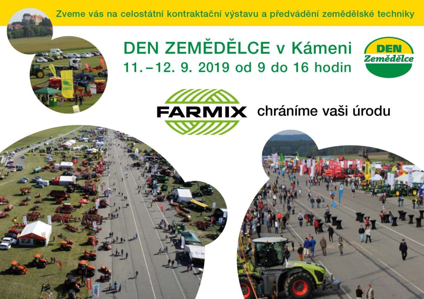 Pozvánka na DEN ZEMĚDĚLCE V KÁMENI 11.-12. 9. 2019